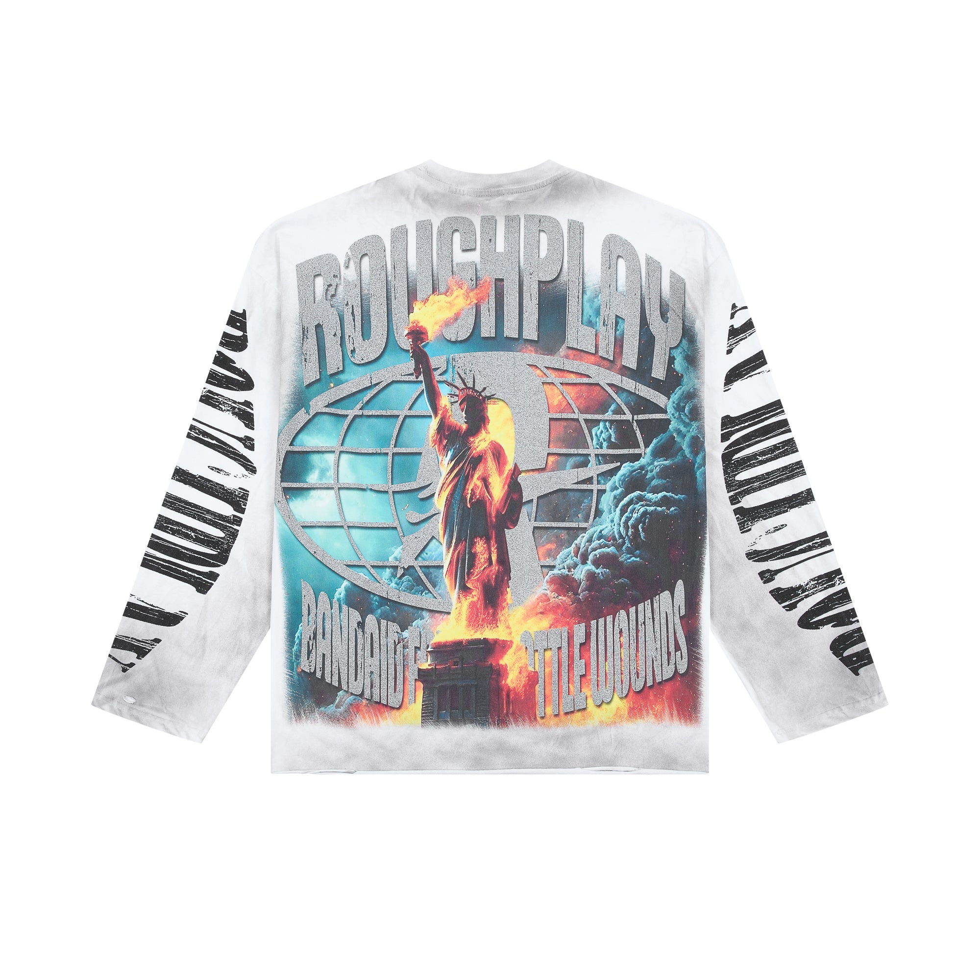 RoughPlay Statue Of Liberty Vintage Distressed Long Sleeve Tee