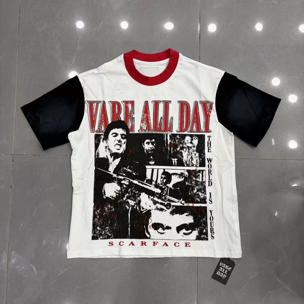 Vareallday Scarface Movie Collage Ringer T‑Shirt