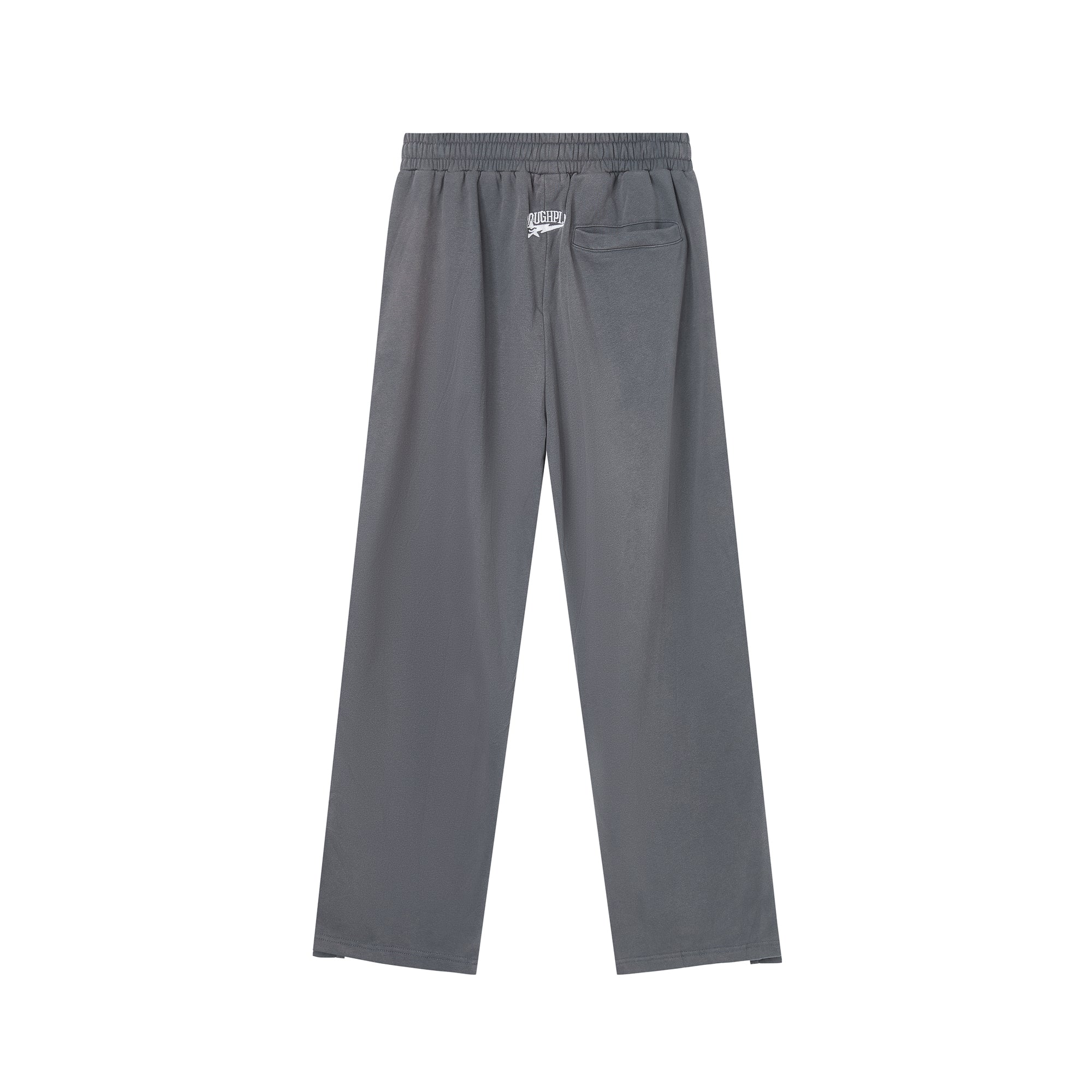 RoughPlay Dark‑Grey Double‑Side White Stripe Straight Leg Sweatpants