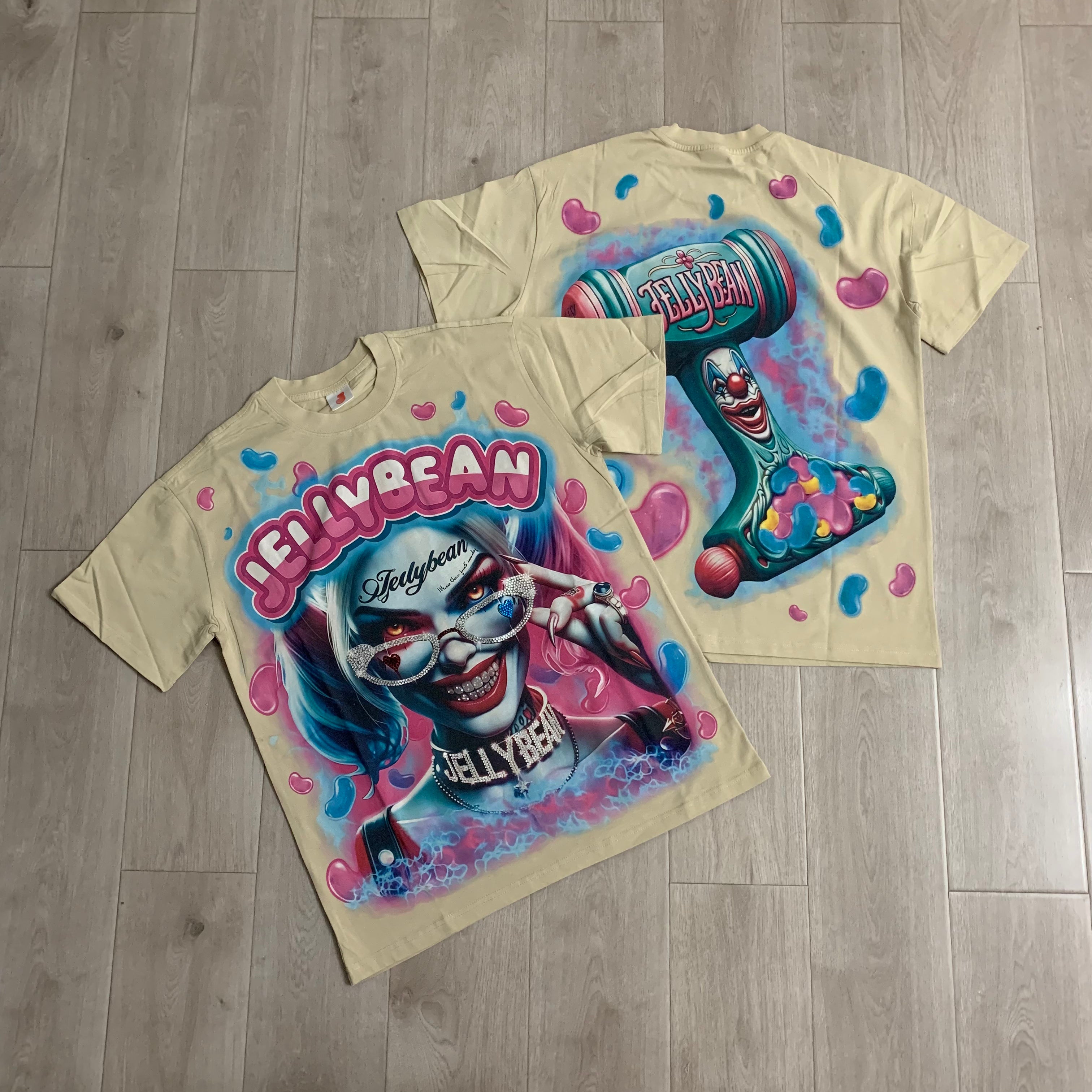 DUAA JELLYBEAN Harlequin Girl Heart Graphic Short Sleeve Tee