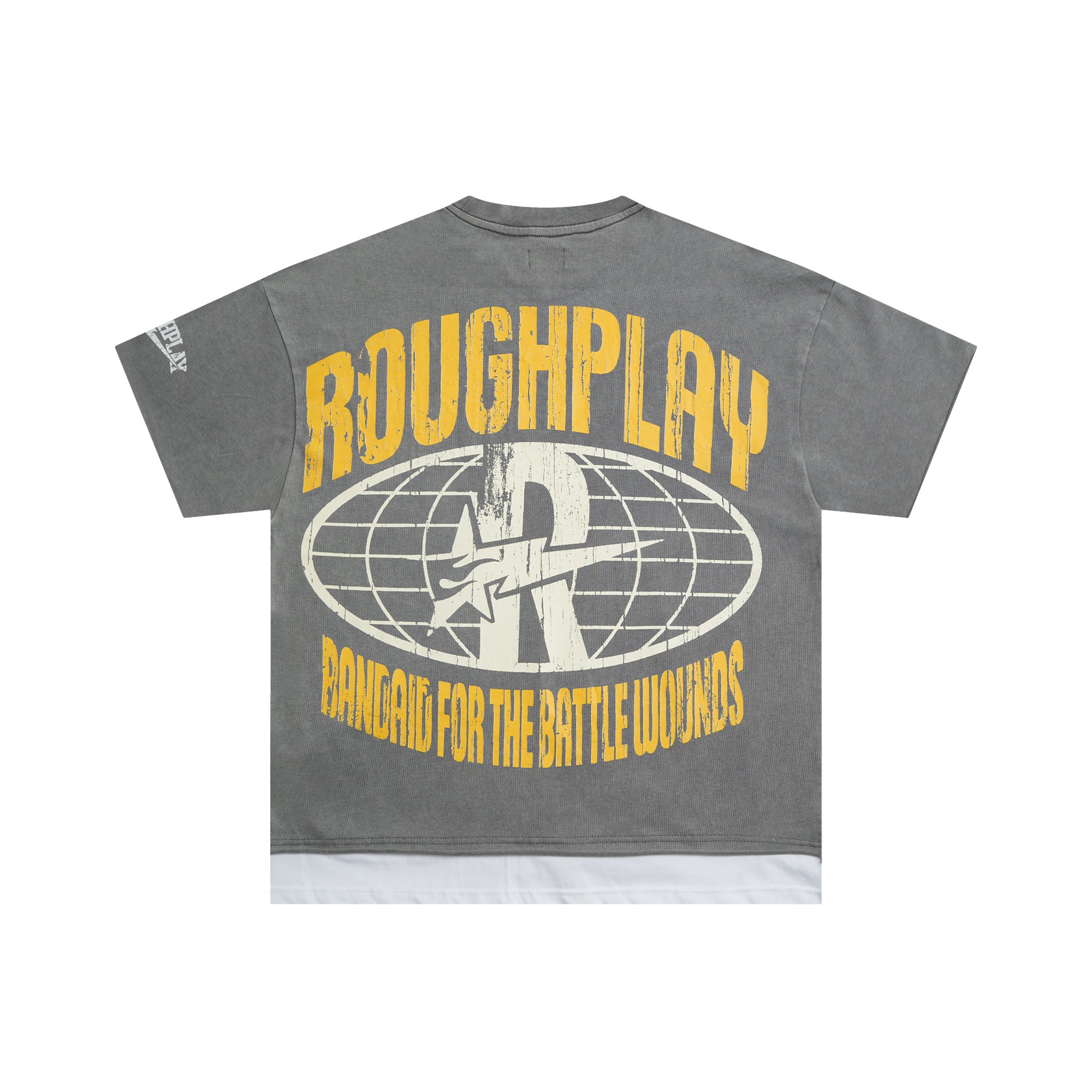 RoughPlay Rock Guitar Musician Graphic Distressed Short‑Sleeve Tee Vintage Rock Streetwear T‑Shirt