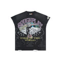 RoughPlay Eagle Tour Graphic Distressed Sleeveless Tee Vintage Rock Streetwear Tank Top