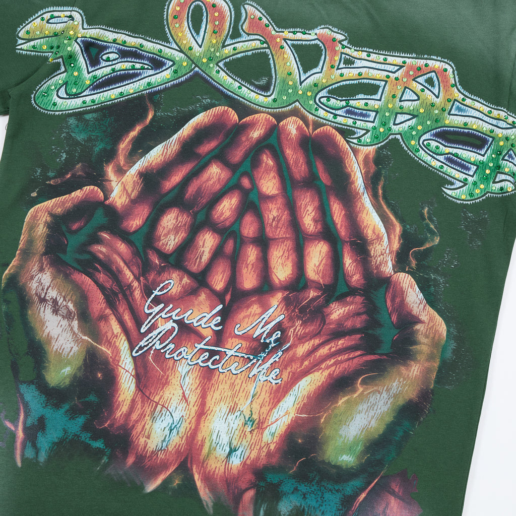 DUAA Praying Hands Vintage Graphic T‑Shirt