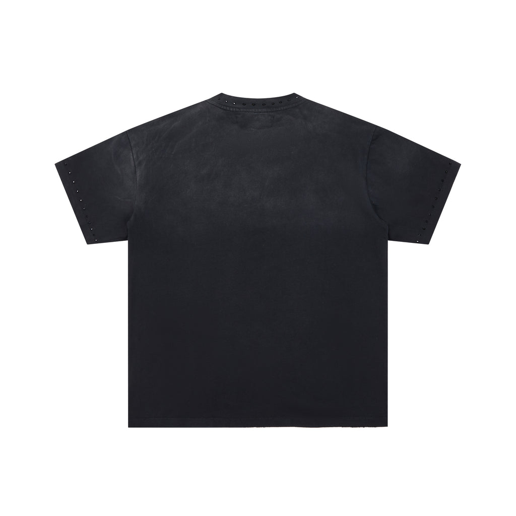 DUAA Rocket Fire Flame Vintage Washed Graphic T‑Shirt
