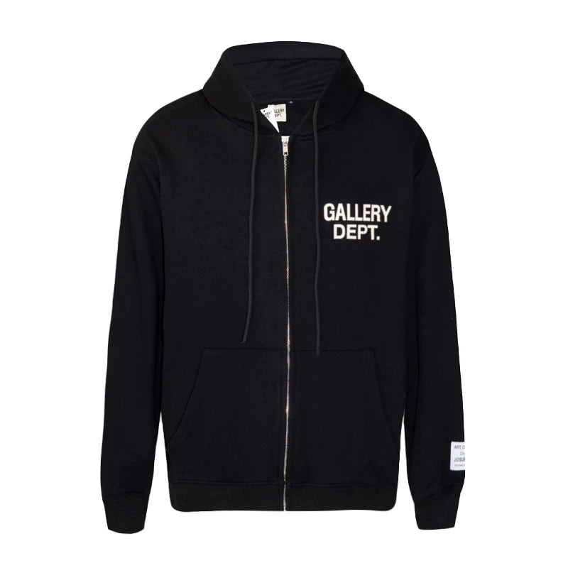 Gallery Depot Autumn Letter Logo Slogan Printed Zipper Jacket Cotton Casual Loose Hoodie