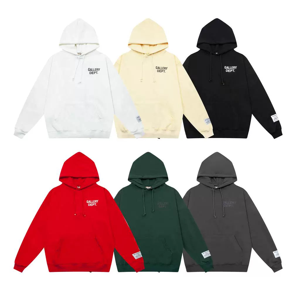 GALLERY DEPT Classic Letter Printed Hoodie from Europe and America INS Men's and Women's High Street Loose Cotton Pullover Sweater