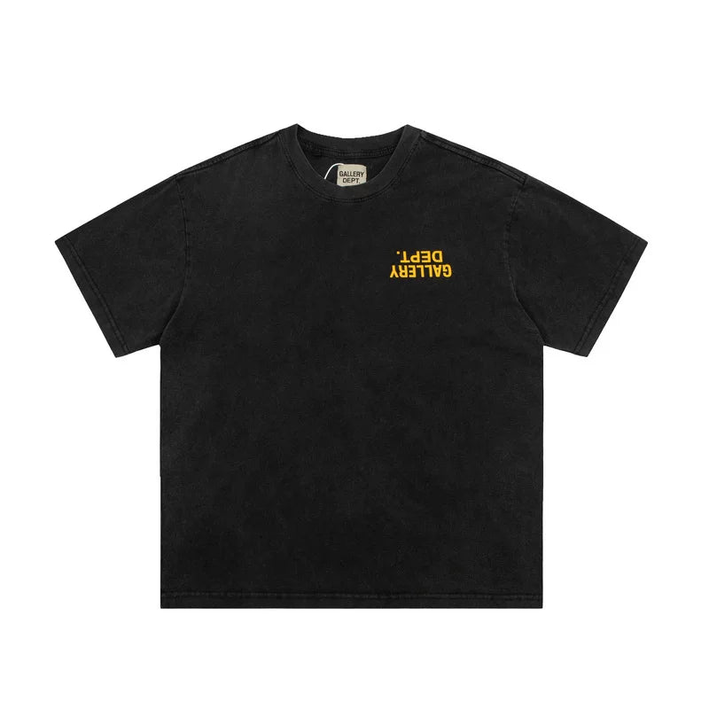 GALLERY DEPT High Street Retro Doing Old Wash Reverse Letter Printed Short Sleeve Men's and Women's Loose Trendy Brand T-shirt