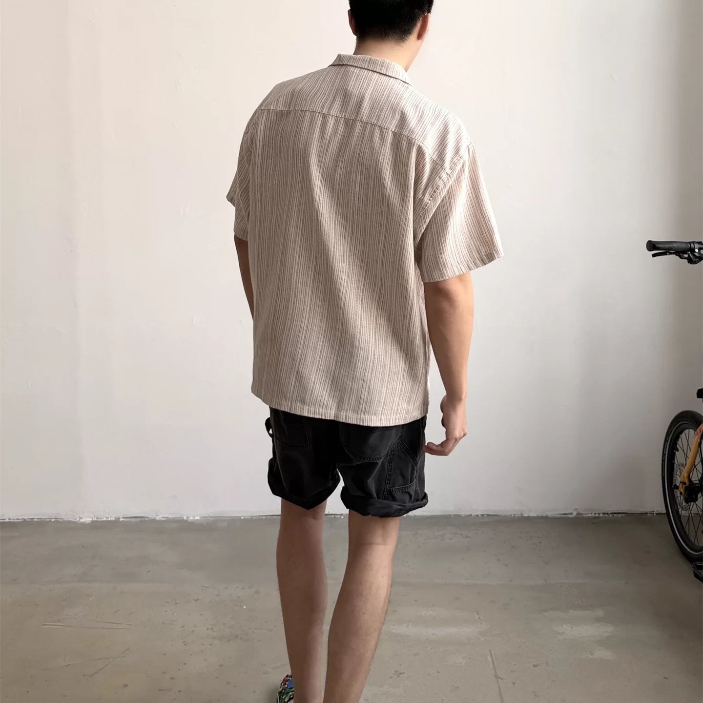 GALLERY DEPT American retro Cuban collar short sleeved shirt loose striped embroidered lazy style versatile shirt