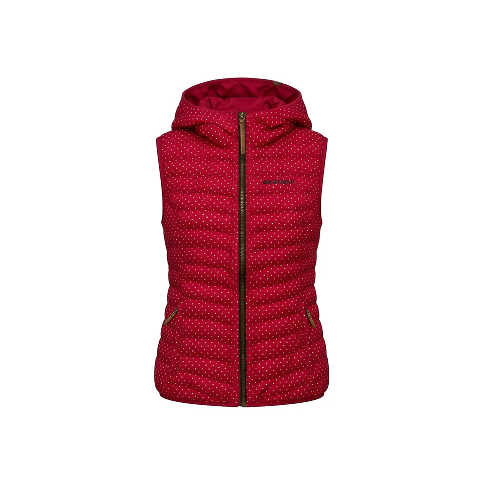 ALIFE\u0026KICKIN Outdoor Warm Hooded Vest Women's Polka Dot Printed Down Cotton Warm Casual Tank Jacket