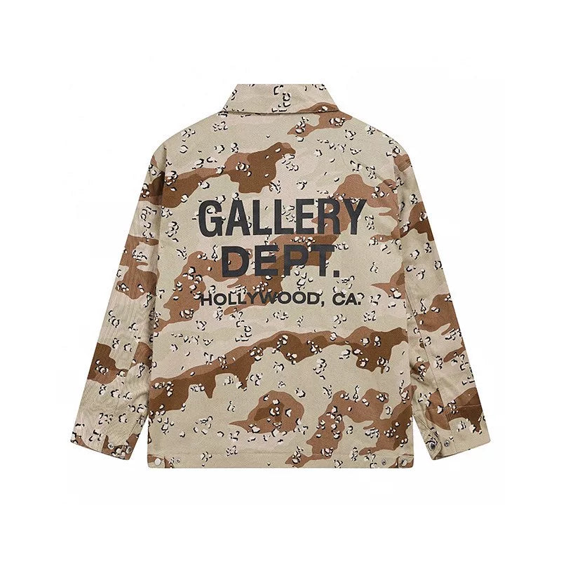 Gallery Depot new letter logo printed desert camouflage coach jacket k khaki zipper jacket