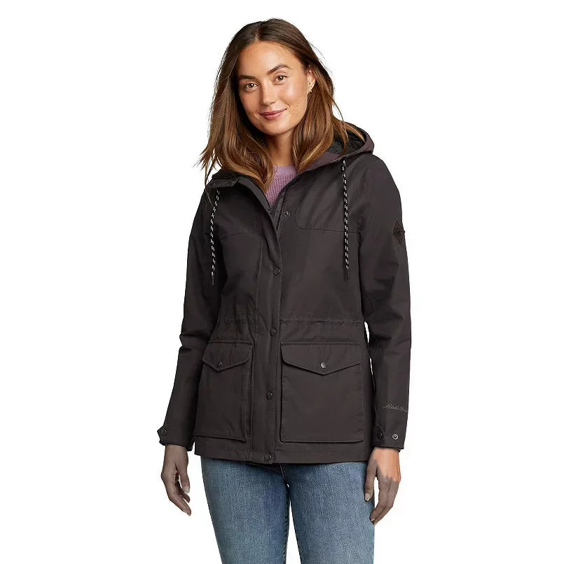 Eddie Bauer Women's Waterproof Jacket Windproof Hooded Outdoor Sports Hiking Coat