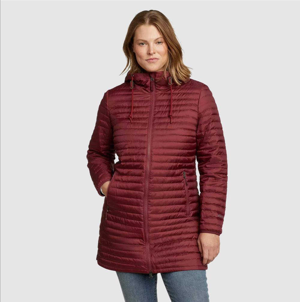 EddieBauer Breakout Clearance Ms. EddieBauer 650 Pong Lightweight Hooded Pork Rib Down Jacket Waterproof
