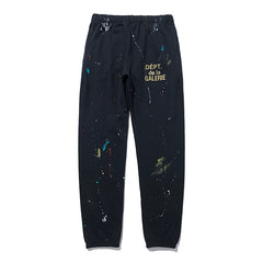 Gallery Dept Ink Splashing Graffiti Thin Pants High Street Trendy Brand Pure Cotton Casual Pants Men's and Women's Foot binding Sports Pants