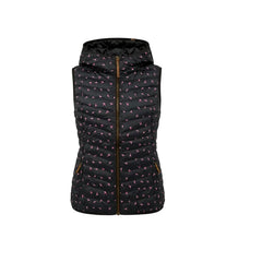 ALIFE\u0026KICKIN Outdoor Warm Hooded Vest Women's Polka Dot Printed Down Cotton Warm Casual Tank Jacket