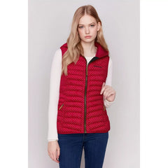 ALIFE\u0026KICKIN Outdoor Warm Hooded Vest Women's Polka Dot Printed Down Cotton Warm Casual Tank Jacket