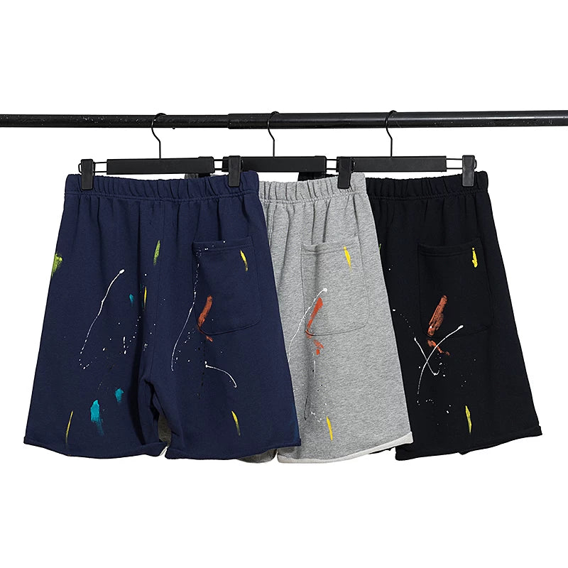 Gallery Dept Inkjet Graffiti Shorts Street Trendy Brand Loose Casual Sports Pants Men's and Women's Pure Cotton Pentagram Pants