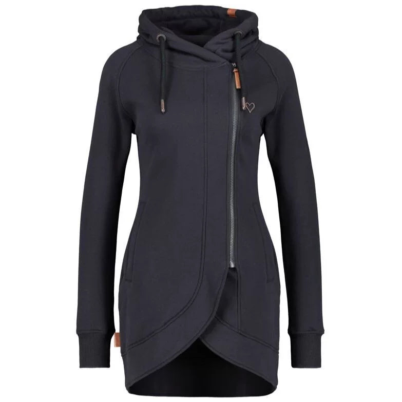 Alife\u0026Kikin/Alif\u0026Kiki Foreign Trade Stand up Collar Zipper Hoodie with Velvet Warm Coat Spring and Autumn Winter Women