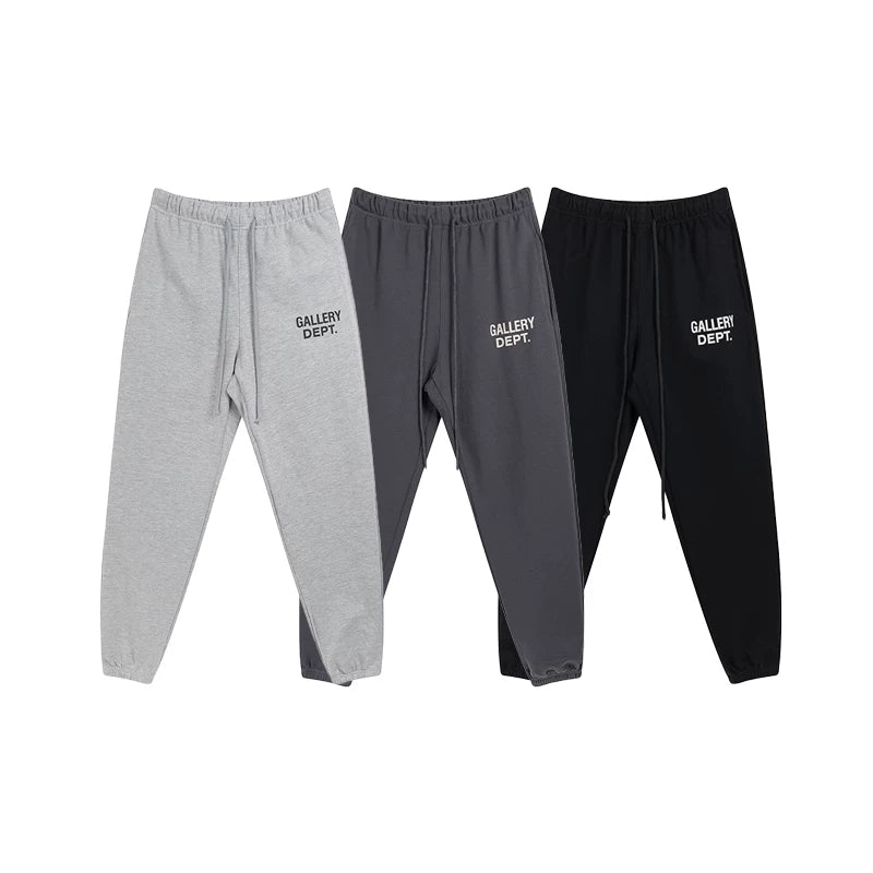 GALLERY DEPT basic letter print logo drawstring trousers pure cotton cuff casual trousers unisex sweatpants