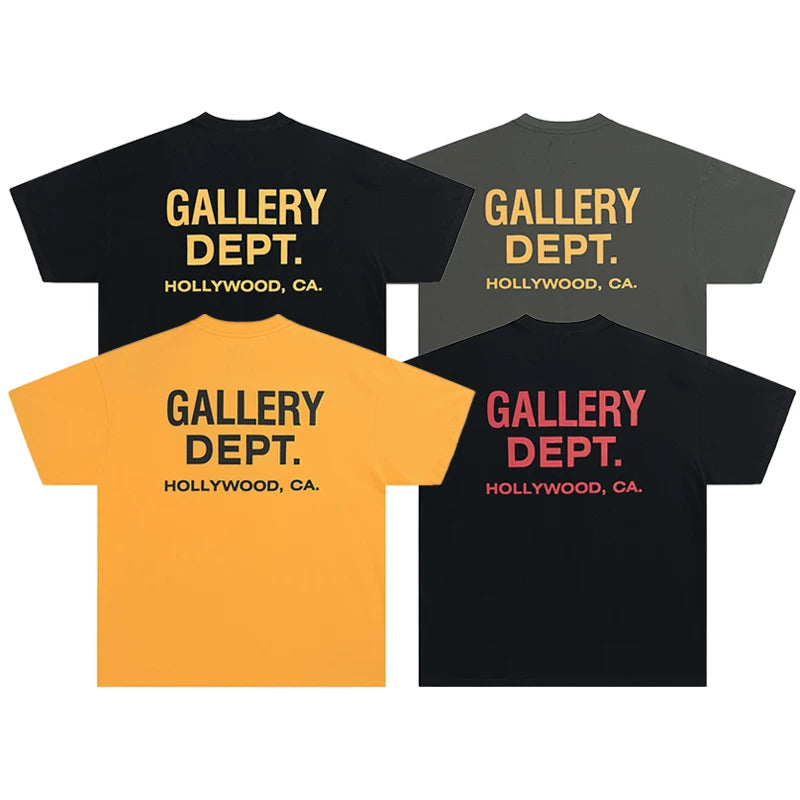 GALLERY DEPT trendy short sleeved T-shirt with letter printing, pure cotton couple style, 2023 spring new product