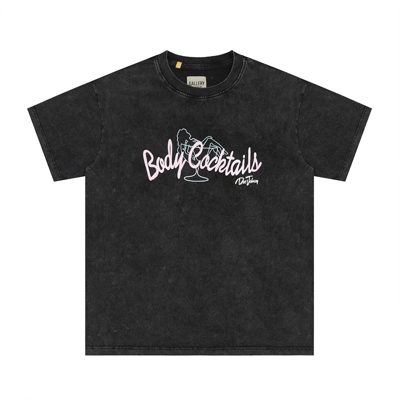 Gallery Dept BODY COCKTAILS TEE High Street Washed Vintage Short sleeved T-shirt Trendy