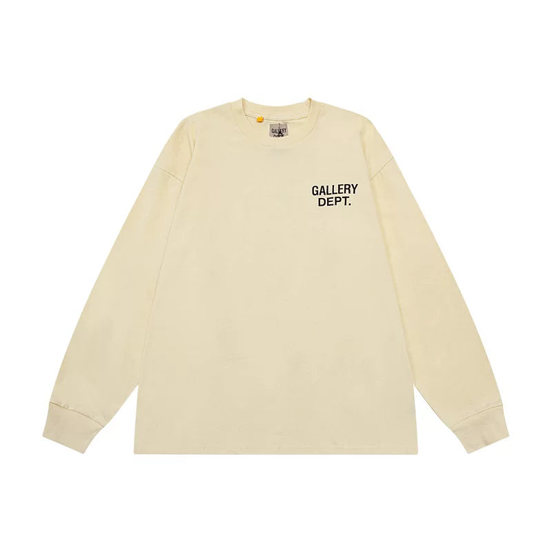 GALLERY DEPT High Street Trendy Brand Pure Cotton Loose Long Sleeve T-shirt with Letter Printing Spring and Autumn Bottom Shirt Top