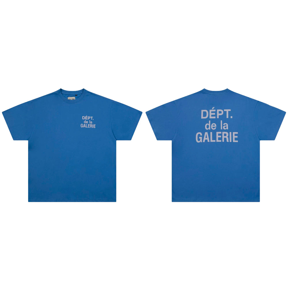 GALLERY DEPT Classic New Color Scheme French Letter LOGO Slogan Pure Cotton Round Neck Men's and Women's Short sleeved T-shirt