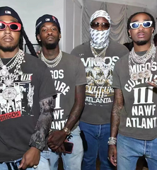 Midea GALLERY DEPT MIGOS Atlanta limited edition hot stamping design washed and worn short sleeved T-shirt for summer
