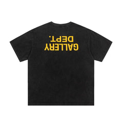 GALLERY DEPT High Street Retro Doing Old Wash Reverse Letter Printed Short Sleeve Men's and Women's Loose Trendy Brand T-shirt