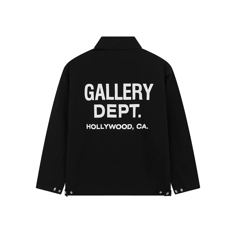 GALLERY DEPT Basic Edition Letter LOGO Printed Coach Jacket Spring and Autumn Thin Edition Men's and Women's Zipper Jacket Trendy