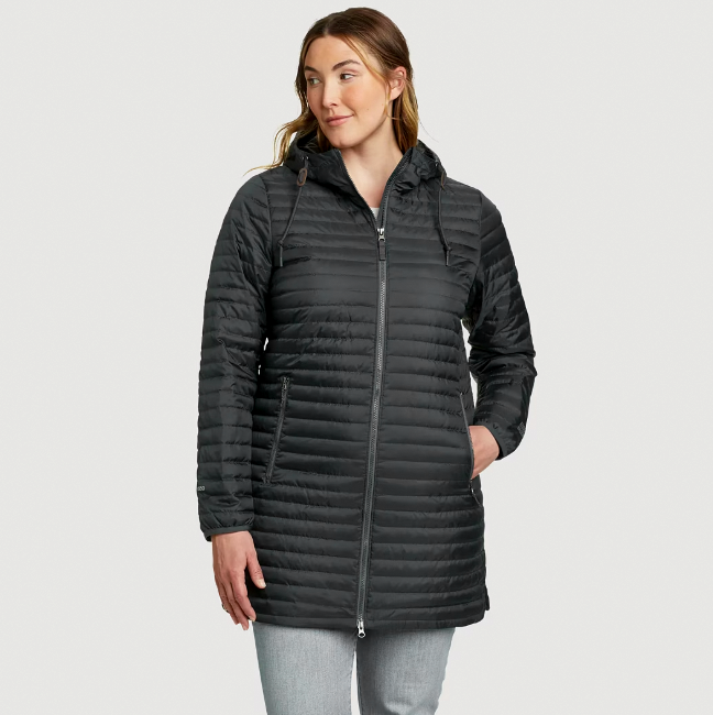 EddieBauer Breakout Clearance Ms. EddieBauer 650 Pong Lightweight Hooded Pork Rib Down Jacket Waterproof