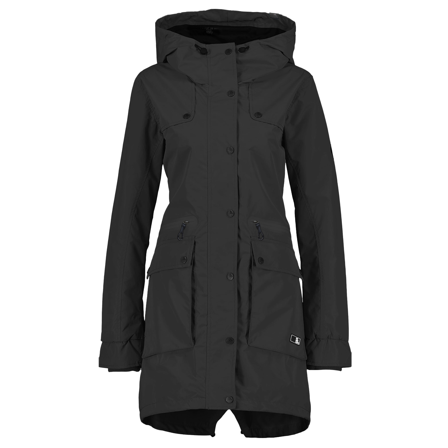 ALIFE\u0026KICKIN/Alef\u0026Kiki Spring and Autumn Windproof Medium to Long Hooded Outdoor Hiking Work Jacket for Women
