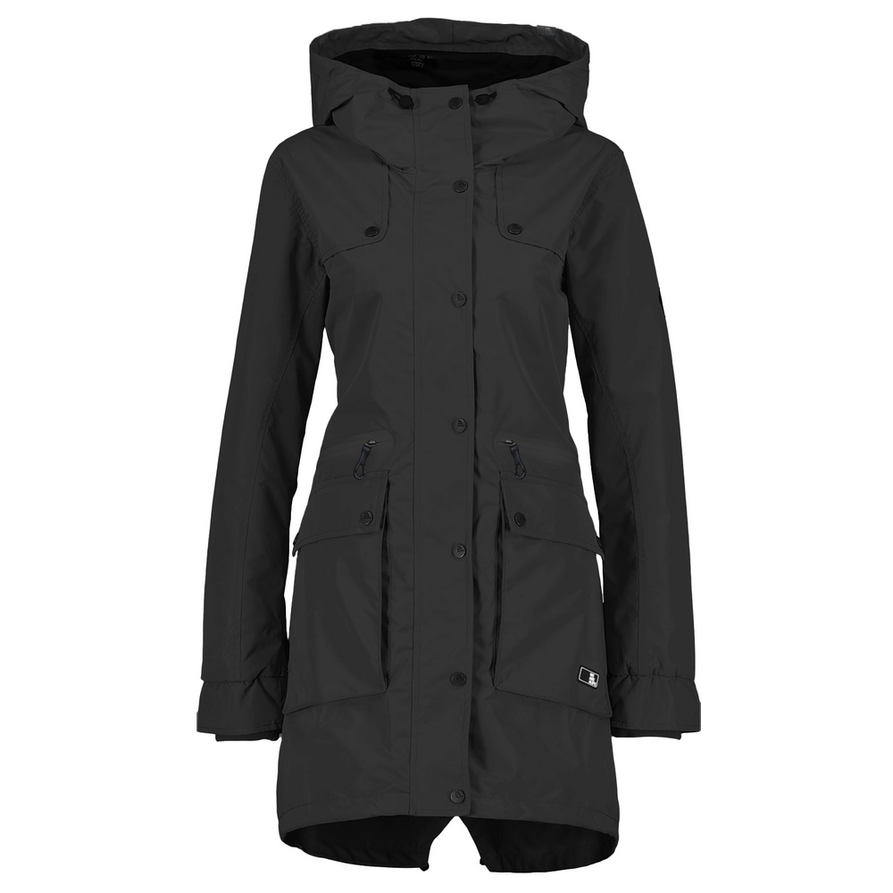 ALIFE\u0026KICKIN/Alef\u0026Kiki Spring and Autumn Windproof Medium to Long Hooded Outdoor Hiking Work Jacket for Women