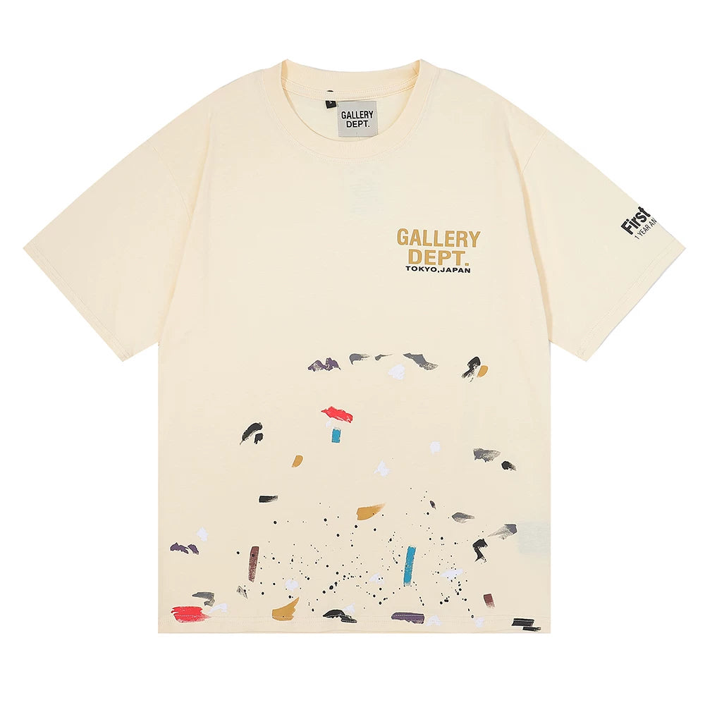 GALLERY DEPT TOKYO JAPAN Inkjet Printed T-shirt Summer Loose Casual Men and Women Couple Short Sleeves
