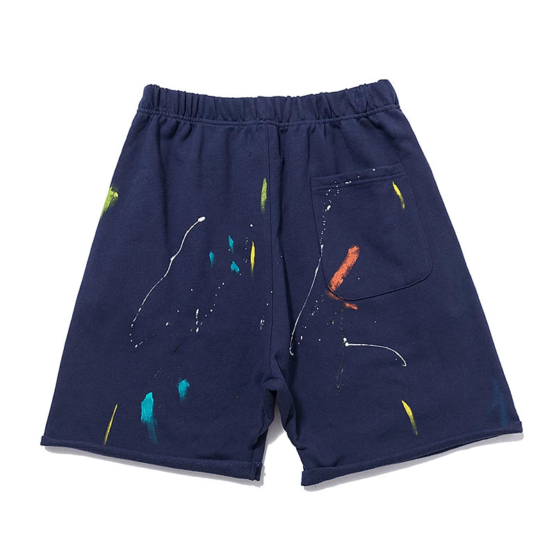Gallery Dept Inkjet Graffiti Shorts Street Trendy Brand Loose Casual Sports Pants Men's and Women's Pure Cotton Pentagram Pants