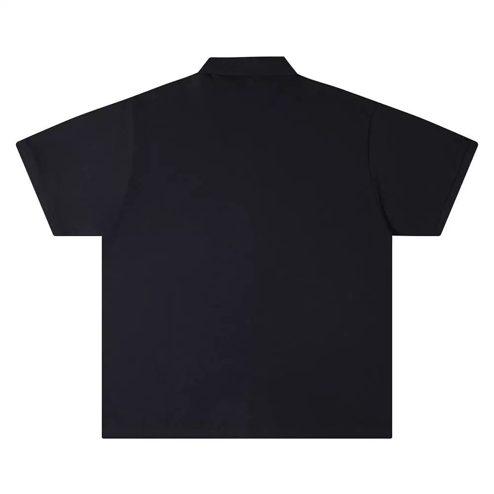 Gallery Depot Classic Basic Letter LOGO Slogan Printed Polo Shirt Men's and Women's Loose Short sleeved T-shirt