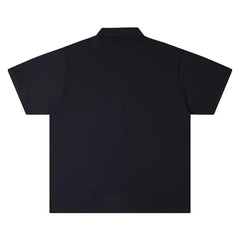 Gallery Depot Classic Basic Letter LOGO Slogan Printed Polo Shirt Men's and Women's Loose Short sleeved T-shirt