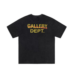 GALLERY DEPT retro washed old angel skull rose print short sleeve men and women loose T-shirt summer