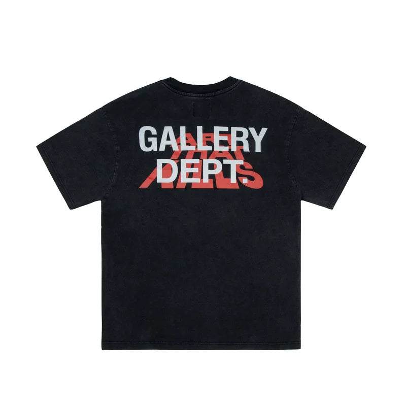 GALLERY DEPT Retro Washed Vintage High Street Graffiti Cartoon Printed Men and Women Couple Cotton Short sleeved T-shirt