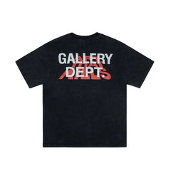 GALLERY DEPT Retro Washed Vintage High Street Graffiti Cartoon Printed Men and Women Couple Cotton Short sleeved T-shirt