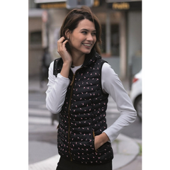 ALIFE\u0026KICKIN Outdoor Warm Hooded Vest Women's Polka Dot Printed Down Cotton Warm Casual Tank Jacket