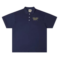 Gallery Depot Classic Basic Letter LOGO Slogan Printed Polo Shirt Men's and Women's Loose Short sleeved T-shirt