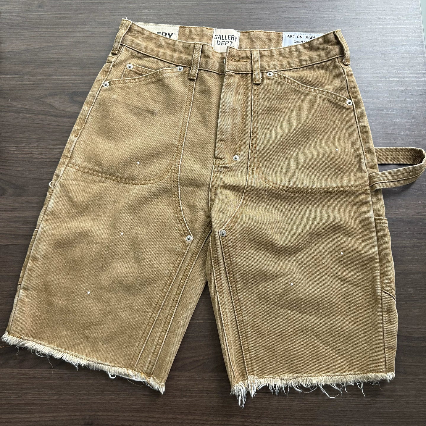 Gallery Dept American workwear denim shorts men's and women's loose straight leg five quarter pants with burrs and rivets casual pants