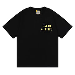 Midea GALLERY DEPT Inverted LOGO Design Letter Printed Half Sleeve T-shirt High Street Loose Men's and Women's Short Sleeves