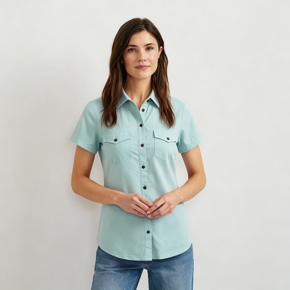 EddieBauer cut size clearance women's outdoor sunscreen shirt UPF50+casual short sleeved top