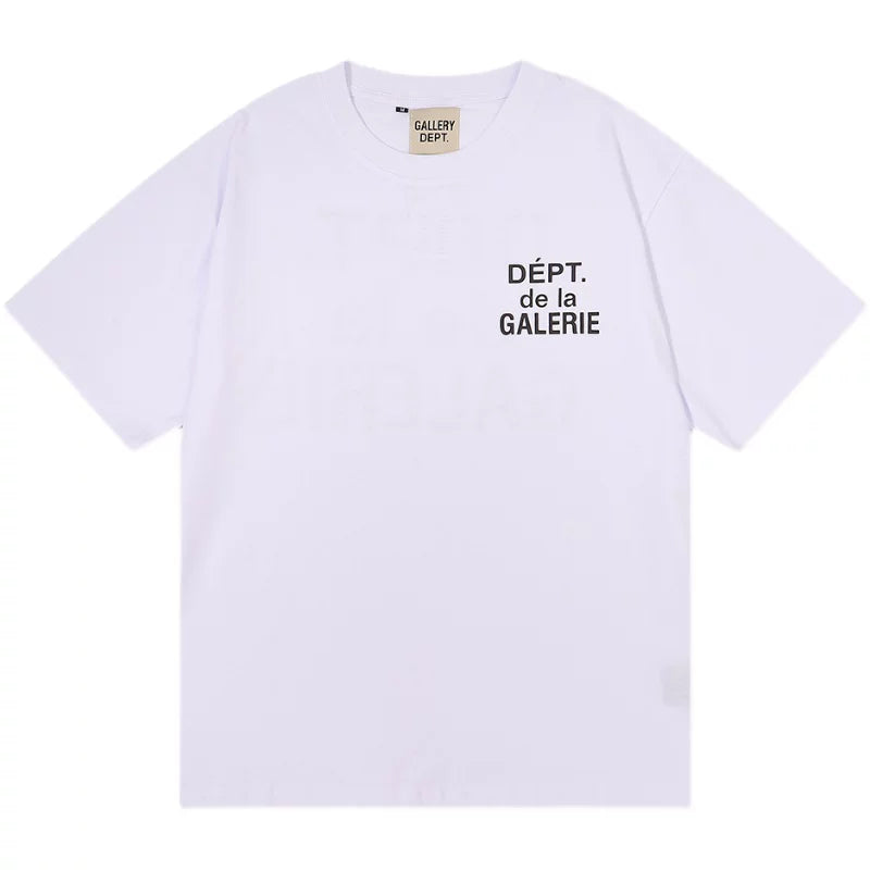 GALLERY DEPT rear cracked LOGO letter printed T-shirt summer loose casual men and women round neck short sleeves trendy
