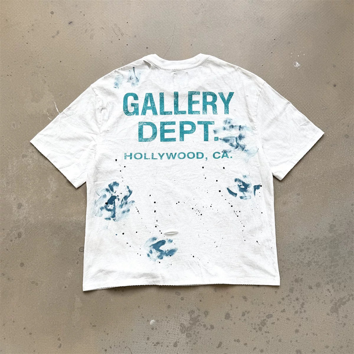 GALLERY DEPT California limited edition street splatter graffiti T-shirt loose distressed short sleeved trend
