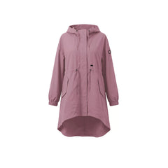 ALIFE\u0026KICKIN/Alef\u0026Kiki hooded drawstring waist cinching parka jacket for women, mid length windbreaker