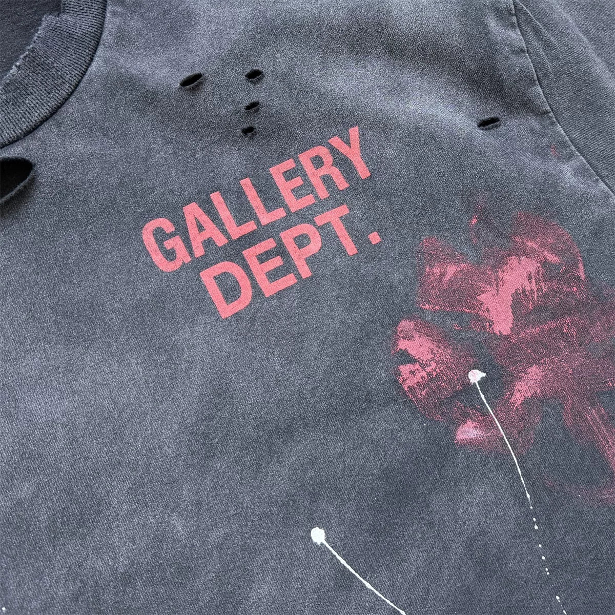 GALLERY DEPT California limited edition street splatter graffiti T-shirt loose distressed short sleeved trend
