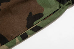 Gallery Depot green camouflage shorts with letter logo printed casual pants, summer loose straight leg cropped pants, trendy