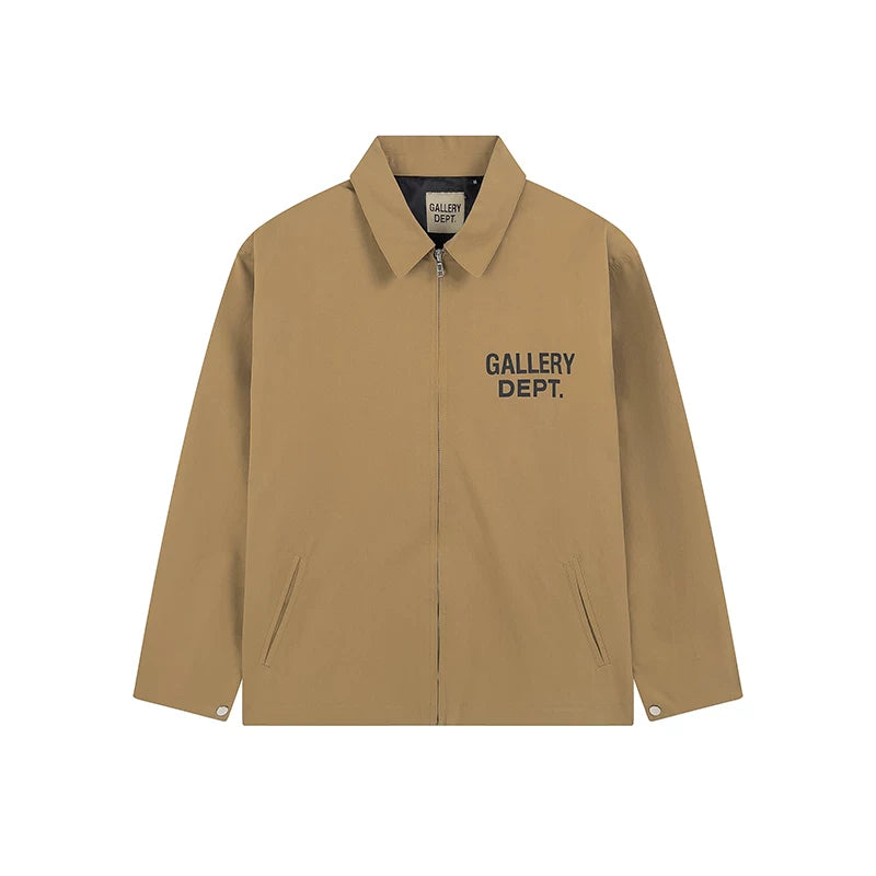 GALLERY DEPT Basic Edition Letter LOGO Printed Coach Jacket Spring and Autumn Thin Edition Men's and Women's Zipper Jacket Trendy